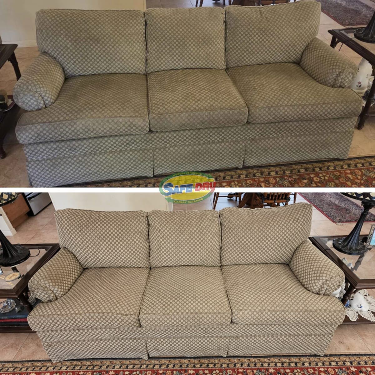 Before and after carpet cleaning in Germantown, TN
